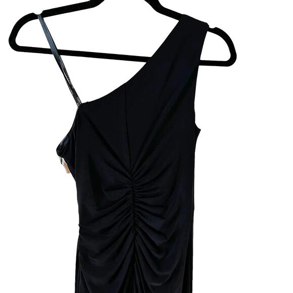 Vince Camuto New Womens One Shoulder Ruched Side Gown Dress Black 2 Classic Glam - Picture 10 of 15